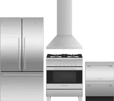 4 Piece Package Includes Refrigerator, Range, Hood And Dishwasher